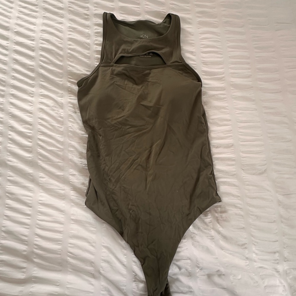 Klassy Network green cut out tank bodysuit size L
